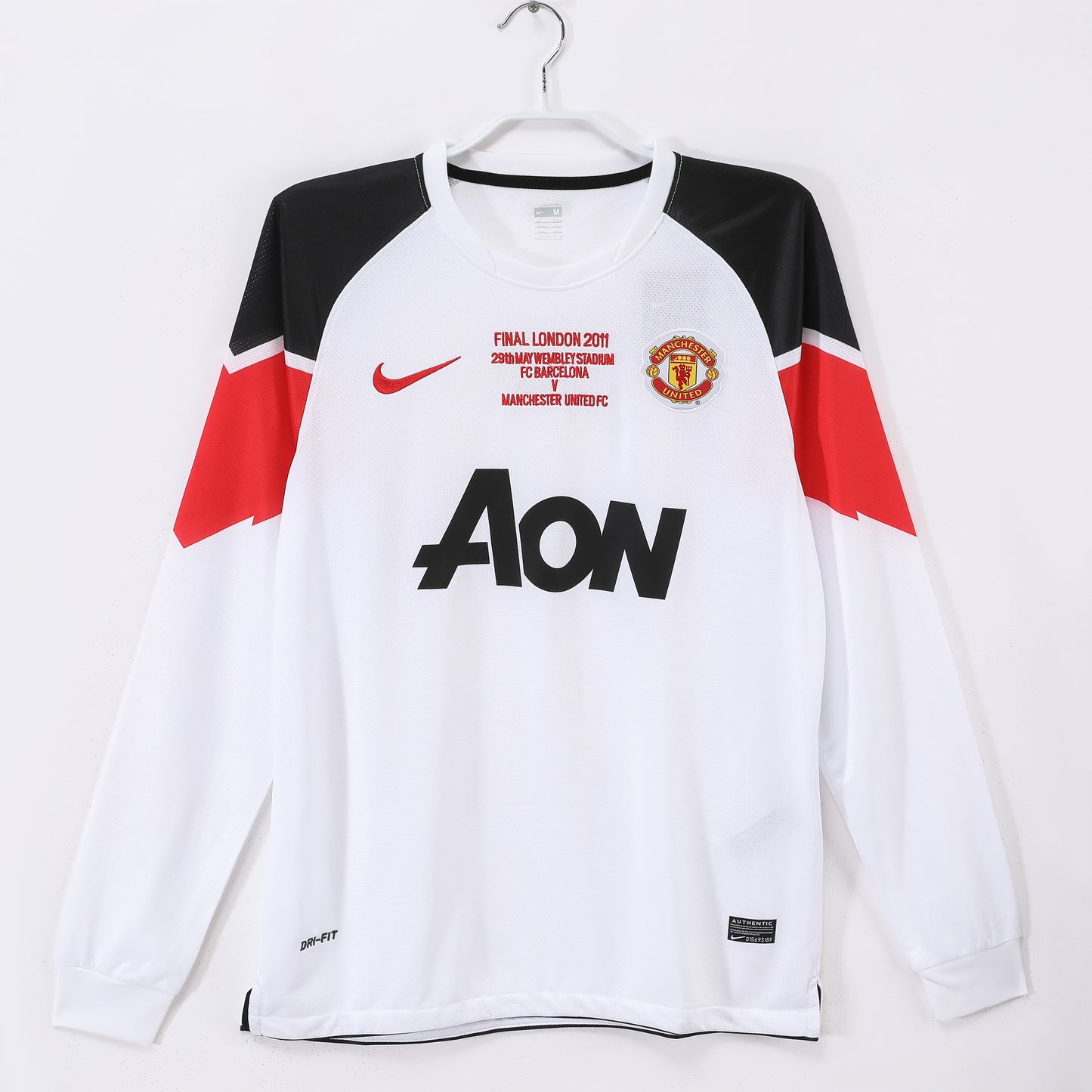 Long-sleeved: 2010/11 Manchester United Away White Champions League Retro