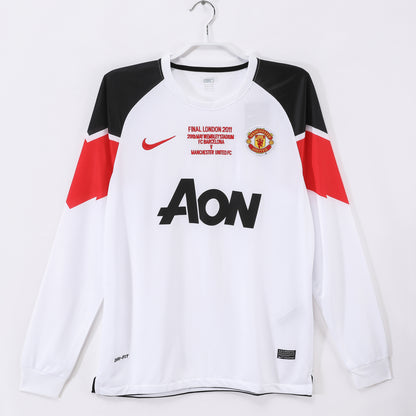 Long-sleeved: 2010/11 Manchester United Away White Champions League Retro