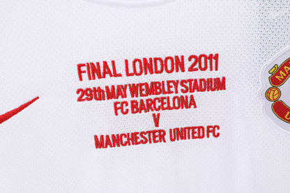 Long-sleeved: 2010/11 Manchester United Away White Champions League Retro